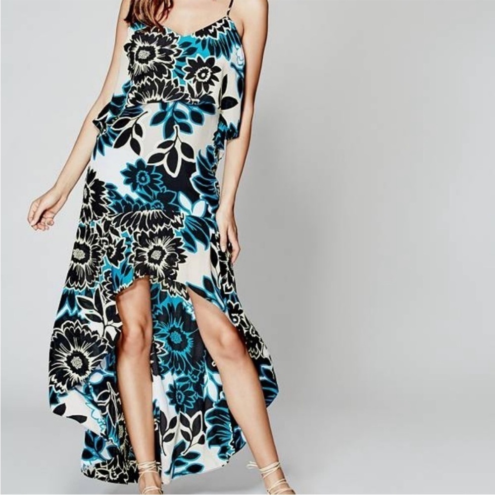 Marciano 100% Silk Floral Print High Low Slip Dress Size XS Feminine